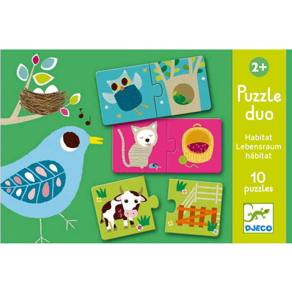 Djeco Habitat Duo Puzzle part of the Djeco collection at Playtoys. Shop this Puzzle from our online shop or one of our toy stores in South Africa.