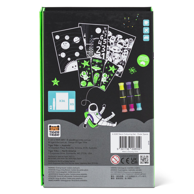 Tiger Tribe Neon Colouring Set Outer Space
