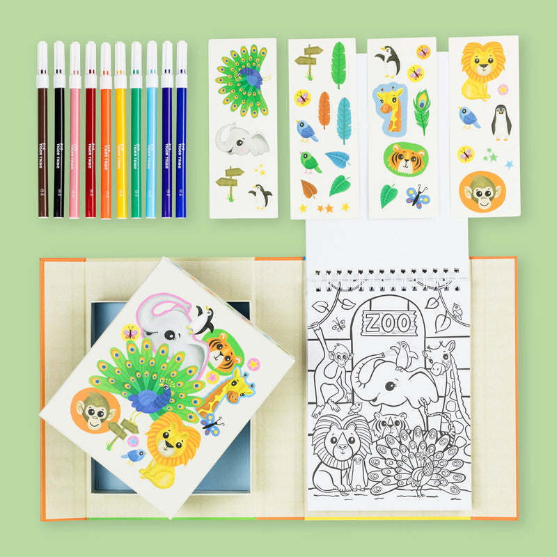 Tiger Tribe Colouring Set – Zoo