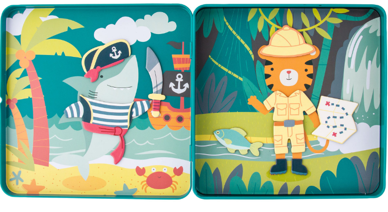 Travel Tin Magnetic Dress Up - Shark & Tiger