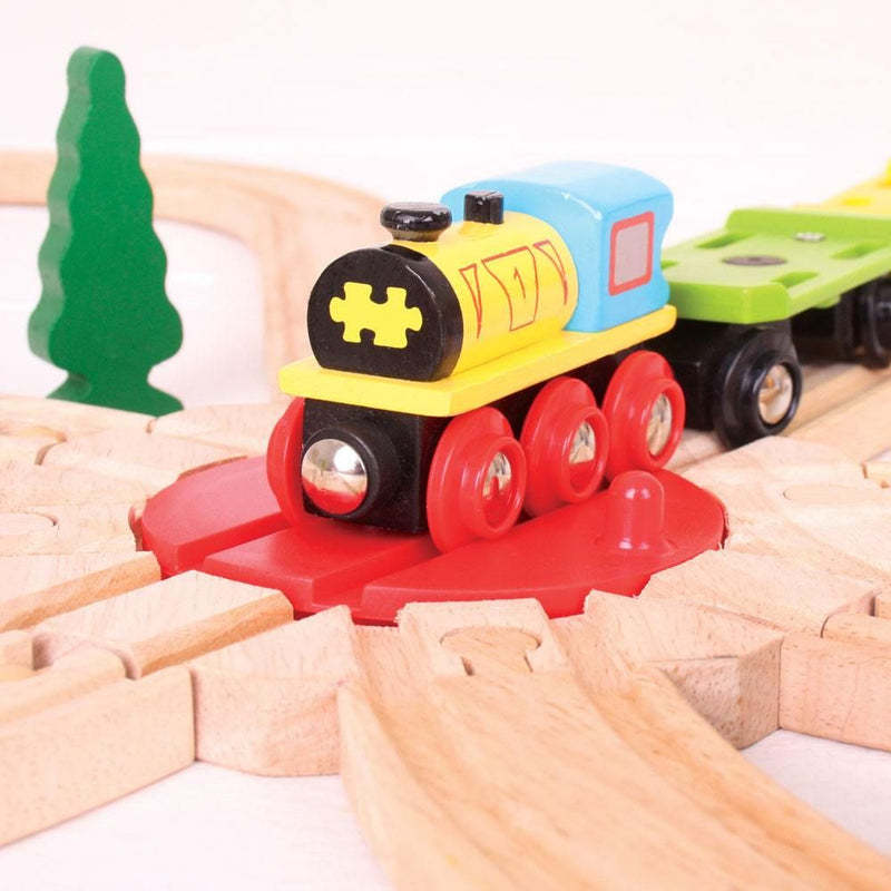 Bigjigs 8 way turntable part of the wooden train collection at Playtoys. Shop this wooden toy from our online shop or one of our toy stores in South Africa.