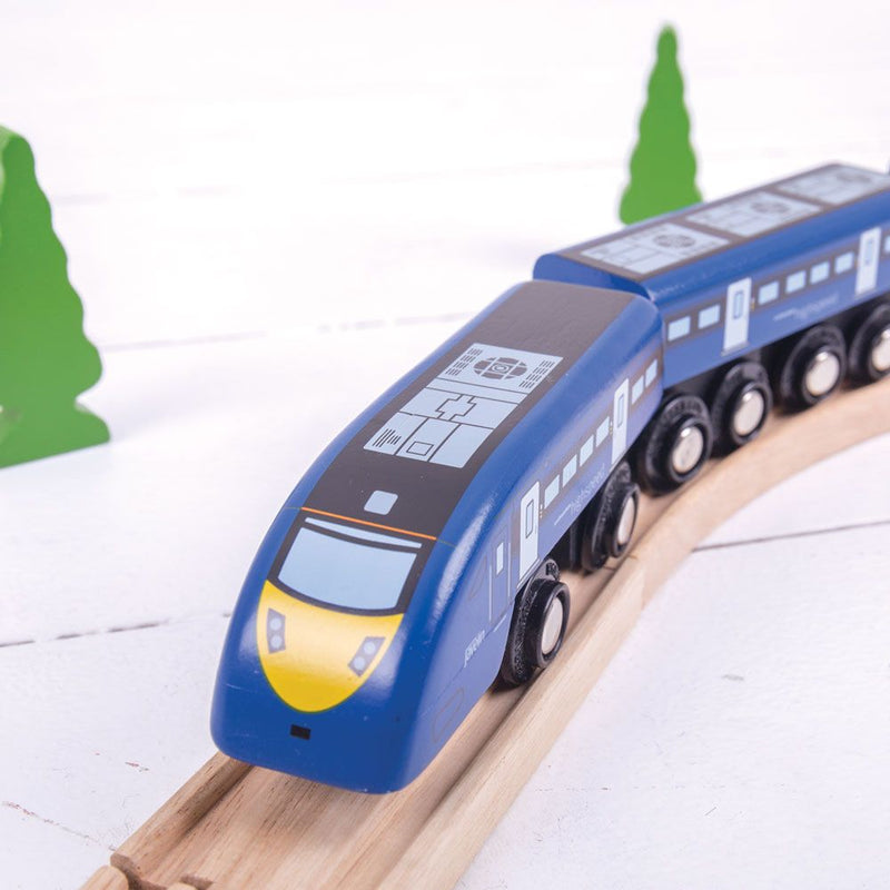 Bigjigs High Speed One Train part of the wooden train collection at Playtoys. Shop this wooden toy from our online shop or one of our toy stores in South Africa