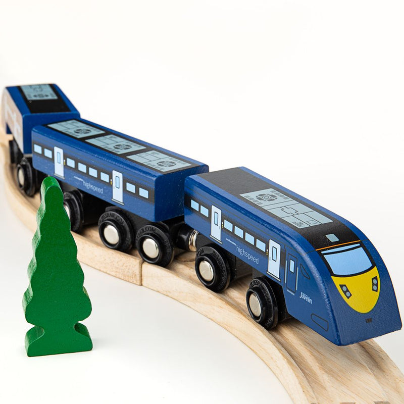 Bigjigs High Speed One Train part of the wooden train collection at Playtoys. Shop this wooden toy from our online shop or one of our toy stores in South Africa